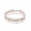 Coscia Le Lune Classic Bracciale con doppio filo di perle e Chiusura in Oro Bianco