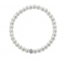 Coscia Le Lune Classic Bracciale perle Elastico con elemento in oro bianco