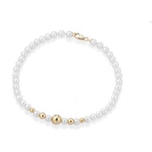 Coscia Le Lune Classic Bracciale con Perle e Boule in oro giallo e Chiusura in Oro Giallo