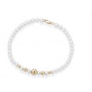 Coscia Le Lune Classic Bracciale con Perle e Boule in oro giallo e Chiusura in Oro Giallo