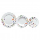 Tognana Andrea Fontebasso Set piatti tavola 18pz ATOLLO Flora Bianco decorato fiori