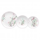 Andrea Fontebasso Set piatti tavola 18pz MOON Butterfly Bianco e Rosa farfalle