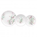 Tognana Andrea Fontebasso Set piatti tavola 18pz MOON Butterfly Bianco e Rosa farfalle