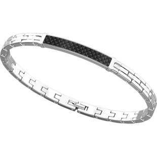 Zancan Bracciale Uomo in Accaio Con Piastra Centrale in PVD nero collezione Hi-Tech