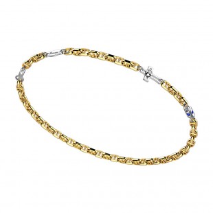 Zancan Bracciale Uomo in oro giallo 18kt collezione Insignia Gold con diamante e zaffiri