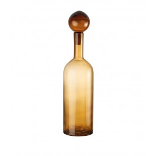 L'Oca Nera Vaso bottiglia alto in vetro color ambra con tappo 1M148