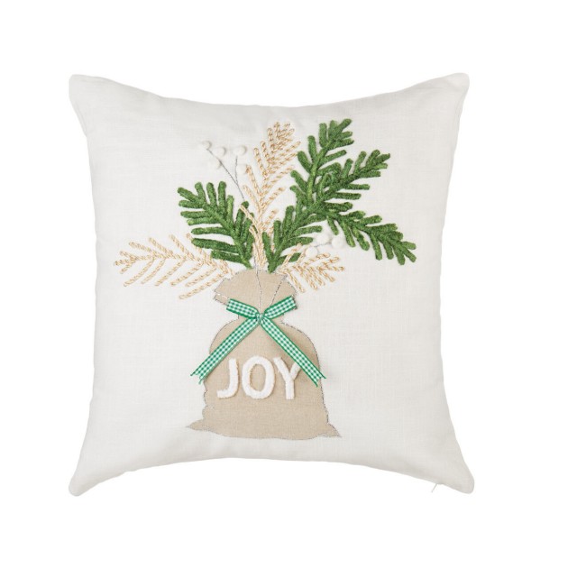 L'Oca Nera NATALE Morbido Sogno Cuscino quadrato JOY BIANCO 45*45CM