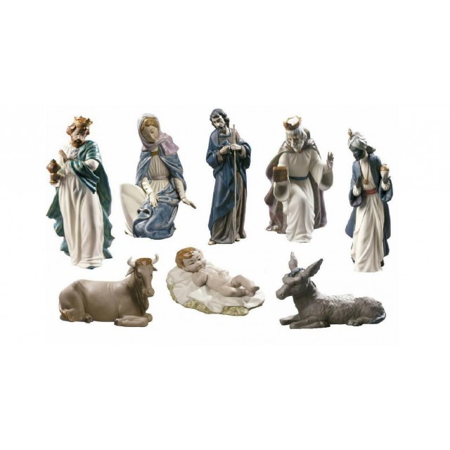 Nao by lladrò Presepe completo in grès porcellana natività natale 8 pezzi