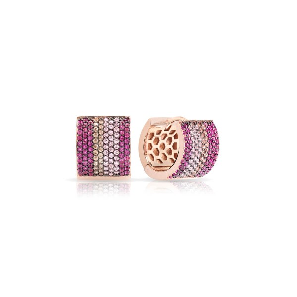 Sogni Orecchini bullone pavé zirconi colorato rosa