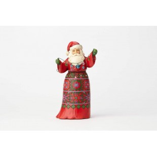 Jim Shore Heartwood Creek Santa Figurine Babbo Natale carillon musicale