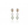 LELUNE GLAMOUR Violetta Orecchini in argento, perle d'acqua dolce e verde