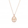 Tsars Collection Collana in argento placcato oro WINDROSE IN ARGENTO ROSA E AGATA BIANCA