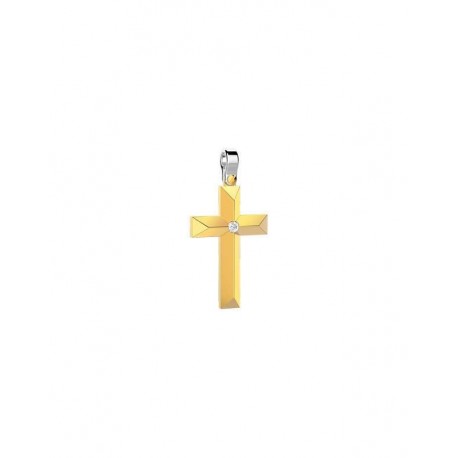 Zancan Croce in oro giallo 18kt con diamante EPE105GB