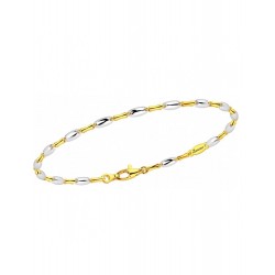 Zancan Bracciale in Oro 18kt giallo e bianco uomo con pepite EB809GB