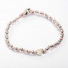 Spadarella Bracciale Baby con pepite in argento e nodini rosa Cuore