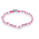 Spadarella Bracciale Spadino con pepite in argento e nodini rosa fucsia