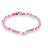 Spadarella Bracciale Spadino con pepite in argento e nodini rosa fucsia
