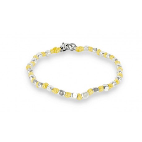 Spadarella Bracciale Spadino con pepite in argento e nodini giallo