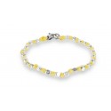 Spadarella Bracciale Spadino con pepite in argento e nodini giallo