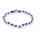 Spadarella Bracciale Spadino con pepite in argento e nodini blu