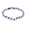 Spadarella Bracciale Spadino con pepite in argento e nodini blu