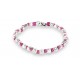 Spadarella Bracciale Spadino Crushed con pepite in argento e nodini fucsia