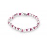 Spadarella Bracciale Spadino Crushed con pepite in argento e nodini fucsia