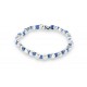 Spadarella Bracciale Spadino Crushed con pepite in argento e nodini blu