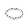 Spadarella Bracciale Spadino Crushed con pepite in argento e nodini blu