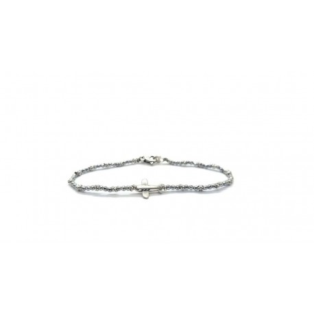 Spadarella Bracciale Spadino aereo con pepite in argento e ematite