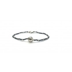 Spadarella Bracciale Spadino mondo con pepite in argento e ematite
