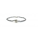 Spadarella Bracciale Spadino mondo con pepite in argento e ematite