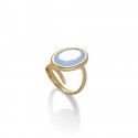 AQUAFORTE  Anello Caramelle Ovali con pasta vitrea Blu Milky
