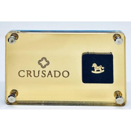 Crusado Ciondolo Blister Cavallino a dondolo Oro Giallo 18kt E Diamante con astuccio
