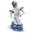 Lladrò BALLERINA DI FLAMENCO Juanita Flamenco Dancer Girl Figurine. Blue