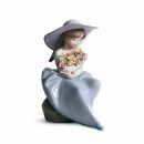 Lladrò BIMBA CON FIORI Fragrant Bouquet Girl Figurine