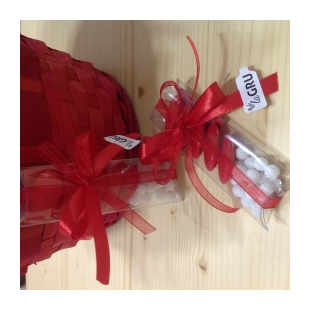 Bomboniera LAUREA Provetta PVC rosso