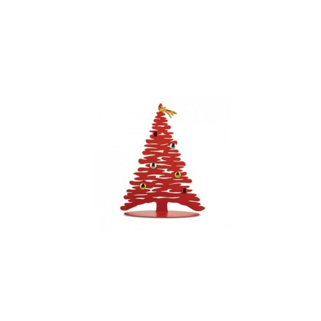 Alessi Bark for Christmas BM06/30 R Albero in Acciaio colorato con resina epossidica con magneti in Porcellana