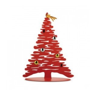Alessi Bark for Christmas BM06/30 R Albero in Acciaio colorato con resina epossidica con magneti in Porcellana