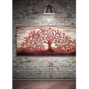 Cartapietra Quadro 150 x 70 albero della vita rosso 101501ro