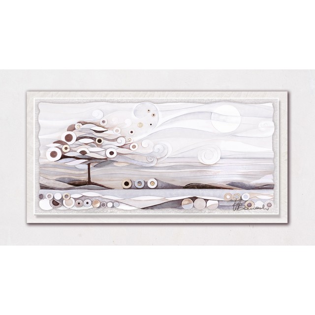 Cartapietra Quadro Scompiglio bianco 58 x 29 cm PC582940BA albero della vita
