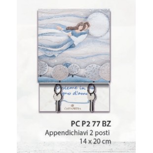 Cartapietra Appendichiavi Sogno Coppia sposi (2 posti 14 * 20cm) Azzurro Polvere