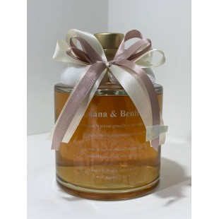 Bomboniera Bottiglia Liquore 50cl Tonda Bassa completa di confezione confetti personalizzabile matrimonio comunione laurea