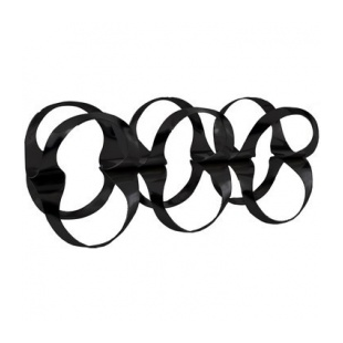 Alessi RIBBON Portabottiglie in acciaio colorato Black NERO