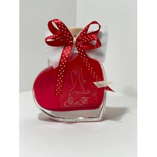 Bomboniera Bottiglia Liquore 10cl Cuore completa di confezione confetti personalizzabile matrimonio comunione laurea