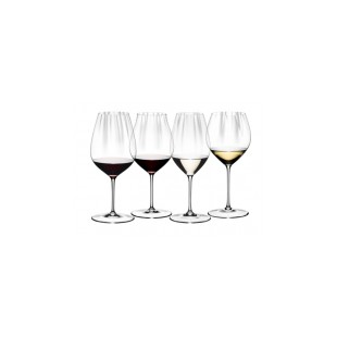RIEDEL set 4pz bicchieri vino PERFORMANCE TASTING SET CABERNET/MERLOT+PINOT NOIR+RIESLING+CHARDONNAY