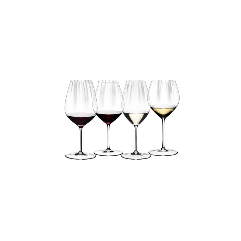 RIEDEL set 4pz bicchieri vino PERFORMANCE TASTING SET CABERNET/MERLOT+PINOT  NOIR+RIESLING+CHARDONNAY - LaGru