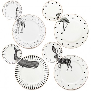 Yvonne Ellen Set 2 piatti Giraffe porcellana