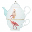 Yvonne Ellen One for tea set teiera e tazza Flamingo Fenicottero