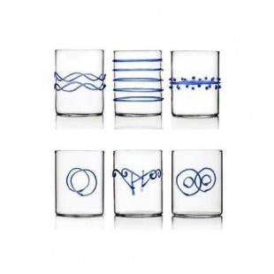 Ichendorf Deco Set 6 bicchieri acqua in vetro Blu